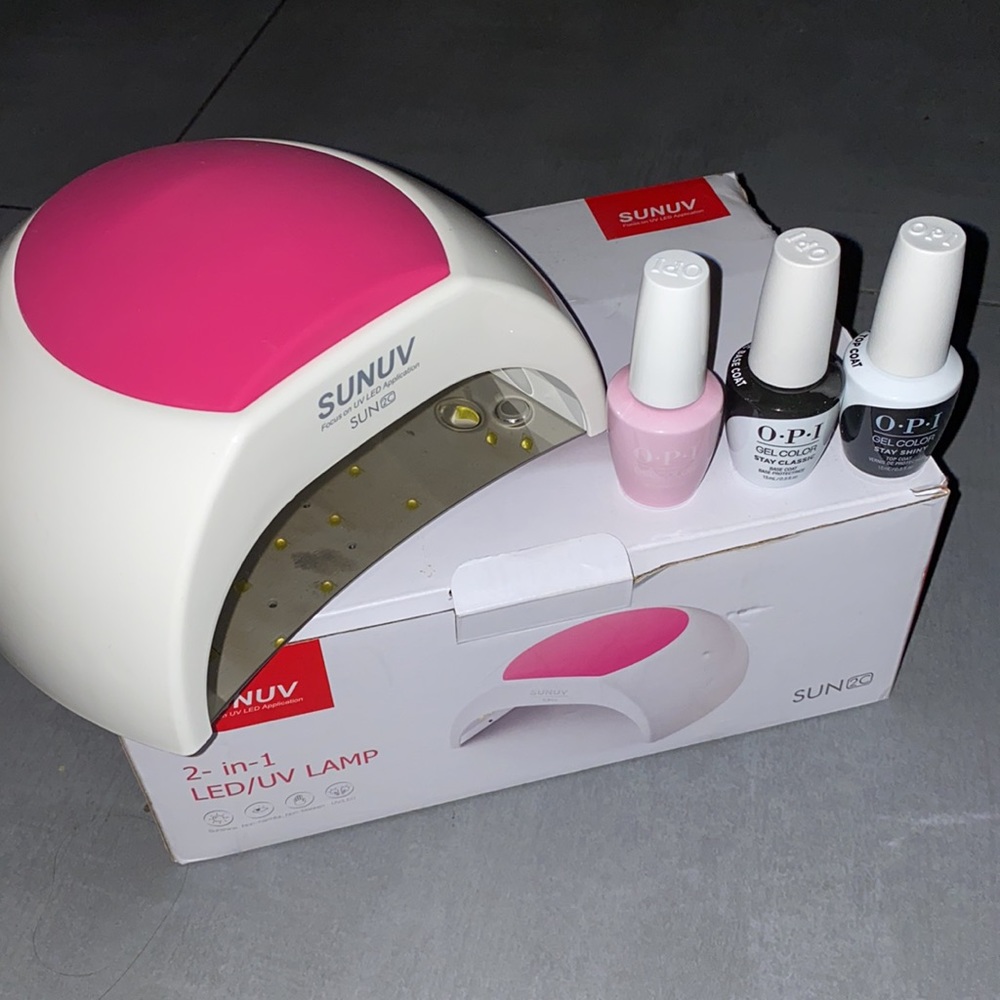 Led uv lamp and gel polish opi